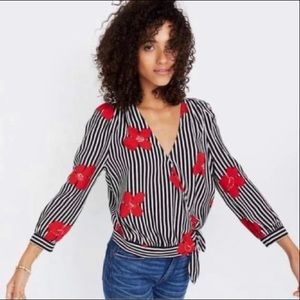 Madewell Wrap Top in Candied Orchids